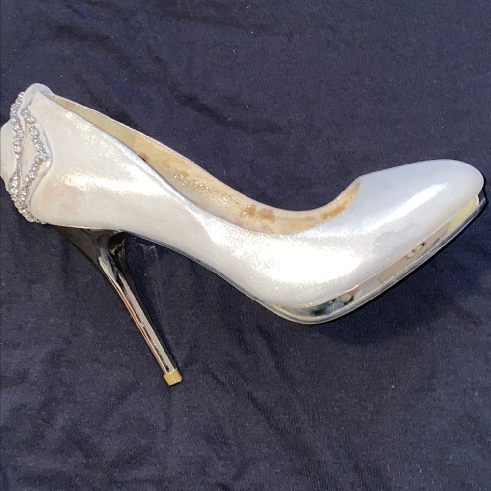 Glitters heels shoes - rose in the back side